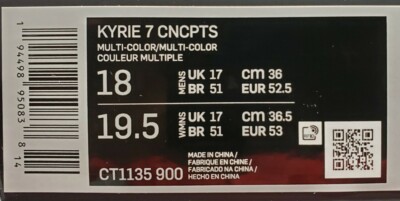 kyrie 7 size chart