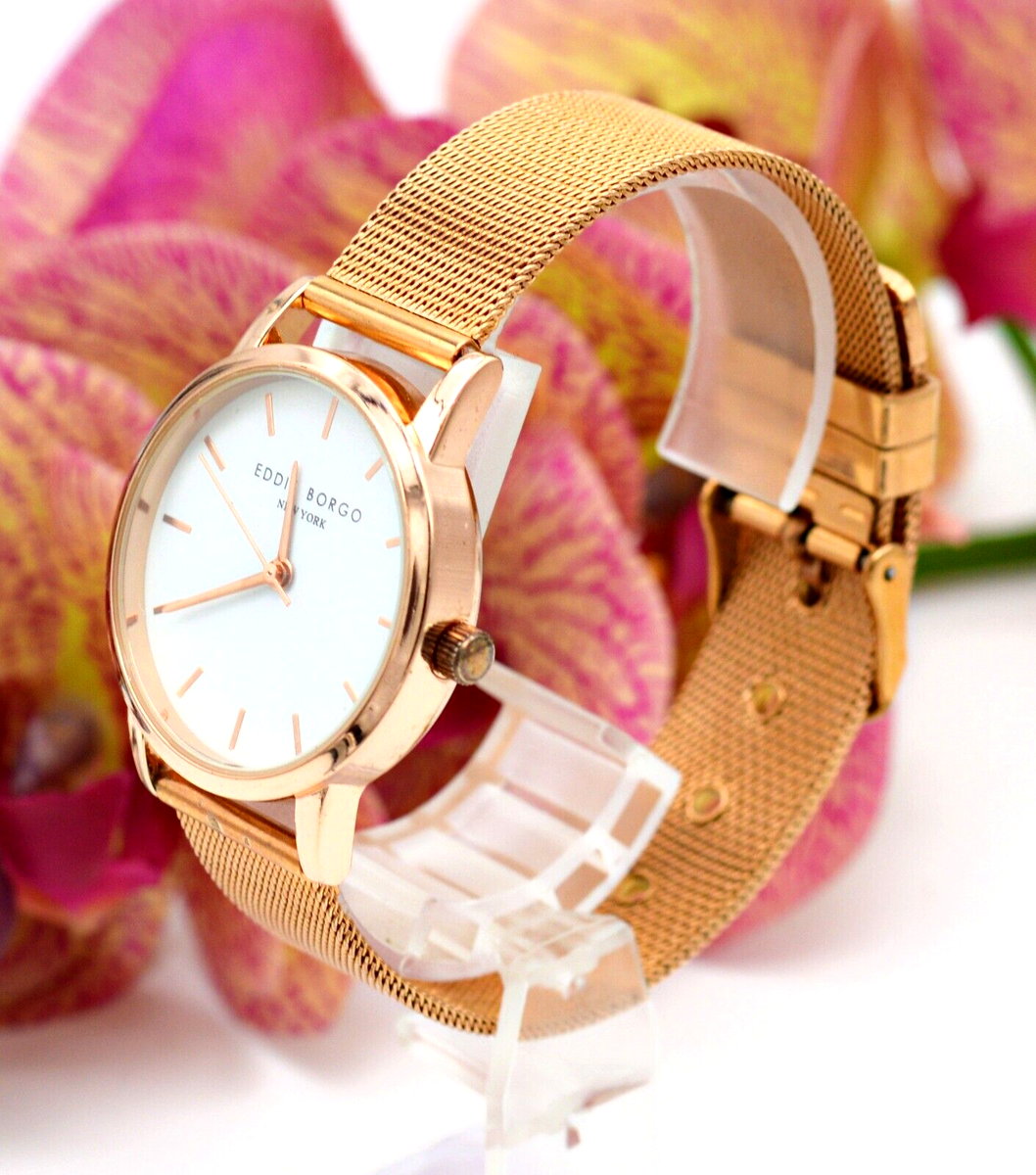 EDDIE BORGO ROSE GOLD TONE STAINLESS WOMEN'S WATCH | eBay