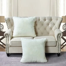 2X Throw Decorative Throw Pillow Covers Luxury Soft Heavy Faux Fur Cushion Cases