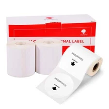 3 Rolls 50×50mm Round White Self-Adhesive Thermal Label for Phomemo M110/M200