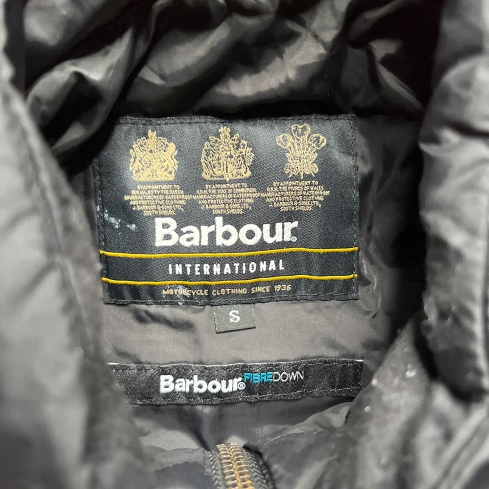 Vintage Barbour Men’s Fibre Down Black Puffer Jacket | S image 6