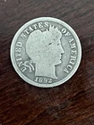 1892 Barber Dime Silver Circulated 10C Coin