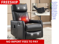 Swivel Rocker Recliner Chair Massage Heat, Overstuffed Glider Reclining Chair