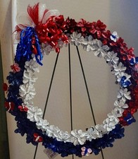 Handmade Multicolor Artificial Pinecone Wreath with Ribbons & Flowers for Door