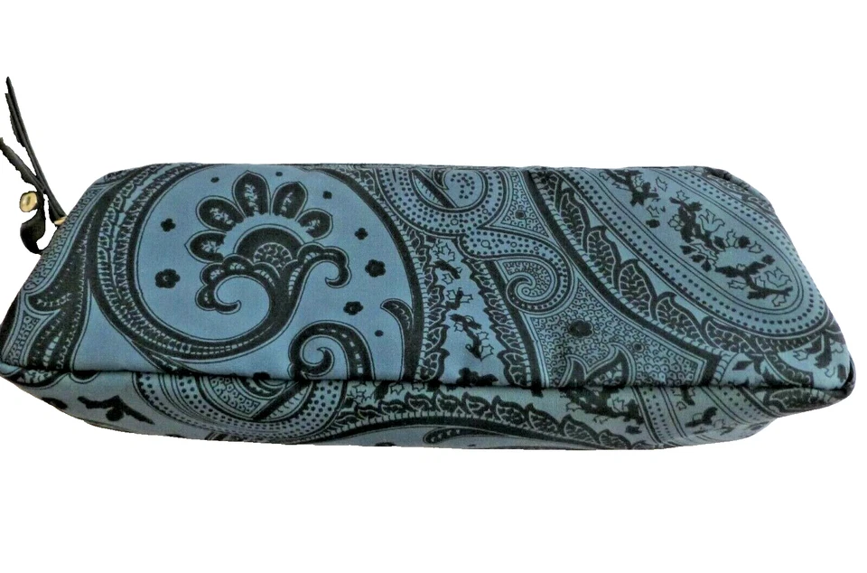 Etro Pouch Bag Make Up Glass Case Fabric Etro Blue Black Print NWT - Image 4 of 4