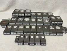 Stampin' Up! Slim Flat Punch Lot of 37 Label Scallop Circle Butterfly Flower