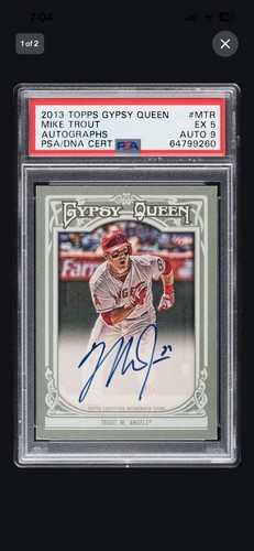 2013 Topps Gypsy Queen - Autographs Mike Trout #MTR PSA 5 9 AUTO