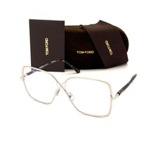 Tom Ford FT5841 016 Palladium Silver / Clear Lens 59mm Eyeglasses TF5841