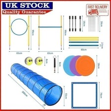 300CM Dog Agility Equipment Set Pet Obstacle Training Course Tunnel Pole NEW