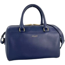 Saint Laurent Baby Duffle 2way Leather Suede Navy Shoulder bag 3685