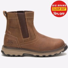 Caterpillar Pelton Mens Leather Safety working Outdoor Boots Brown