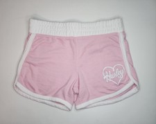New Hurley Pink  White Girl Shorts Heart Logo Size 8-10y, Fits 6-7