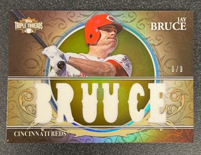 2013 Topps Triple Threads #TTR-JBR1 Jay Bruce Relics Gold #/9