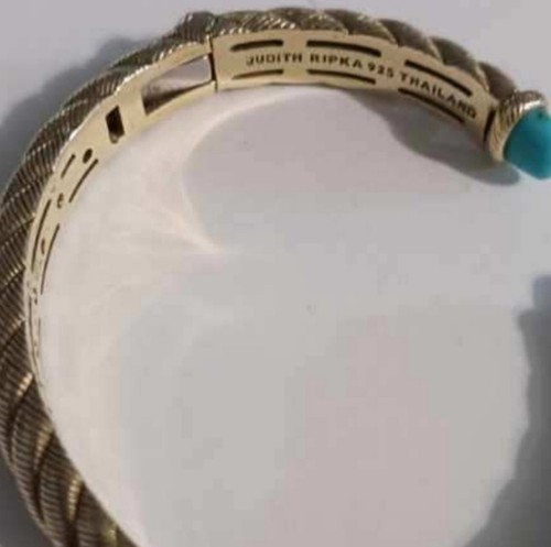 Judith Ripka Sterling Silver 14k Gold Clad Sleeping Beauty Turquoise Set - Picture 2 of 9