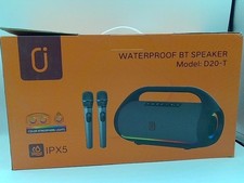 JYX Waterproof BT Speaker IPX5 With Wireless Microphones Party Karaoke System