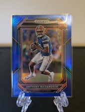 Anthony Richardson 2023 Prizm Draft Picks Blue Prizm Rookie /199 Card No. 104. rookie card picture