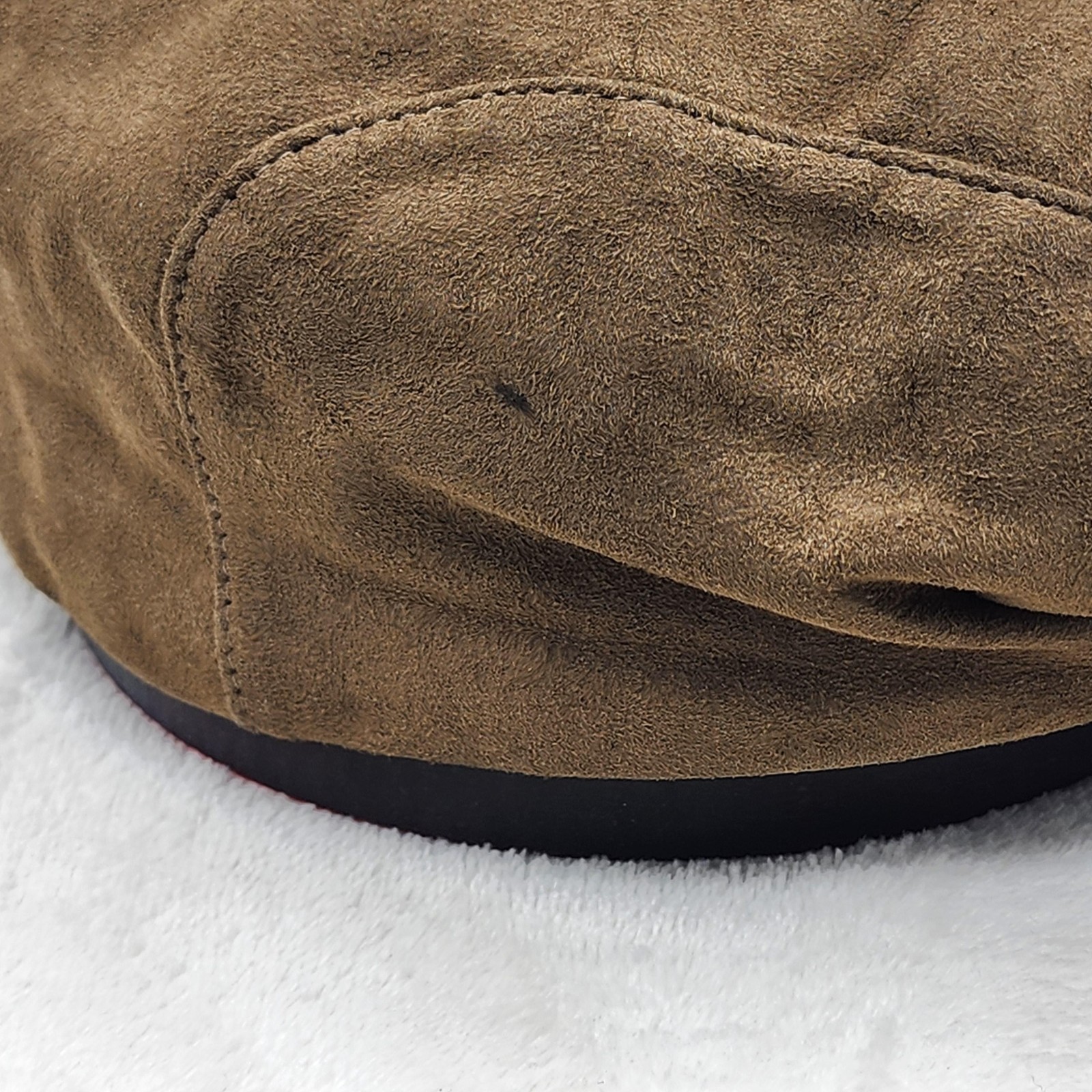 Pendleton Hat Cap Brown Suede Leather Newsboy Cab… - image 7