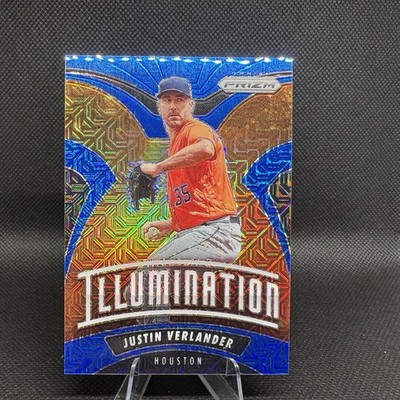2020 Panini Prizm Justin Verlander Illumination Blue Mojo Prizm #/175 #I-2