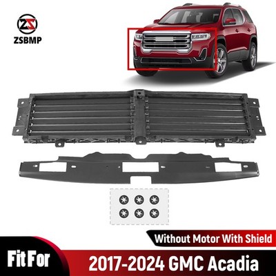 Front Upper Radiator Shutter Grille W/ Shield For 2017-2024 GMC Acadia W/O Motor