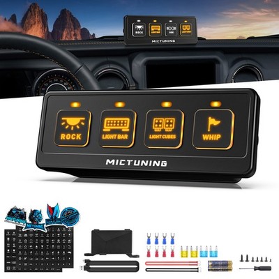 Wireless 4 Gang Switch Panel LED Auxiliary Circuit Control Relay System Box 12v