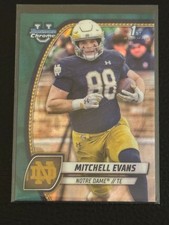 Mitchell Evans 2024 Bowman U Chrome 1st Green Wave Refractor SP Notre Dame
