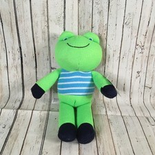 2013 Carter's Green Blue Knit Frog Plush Baby Lovey 9" Stuffed Animal NEW