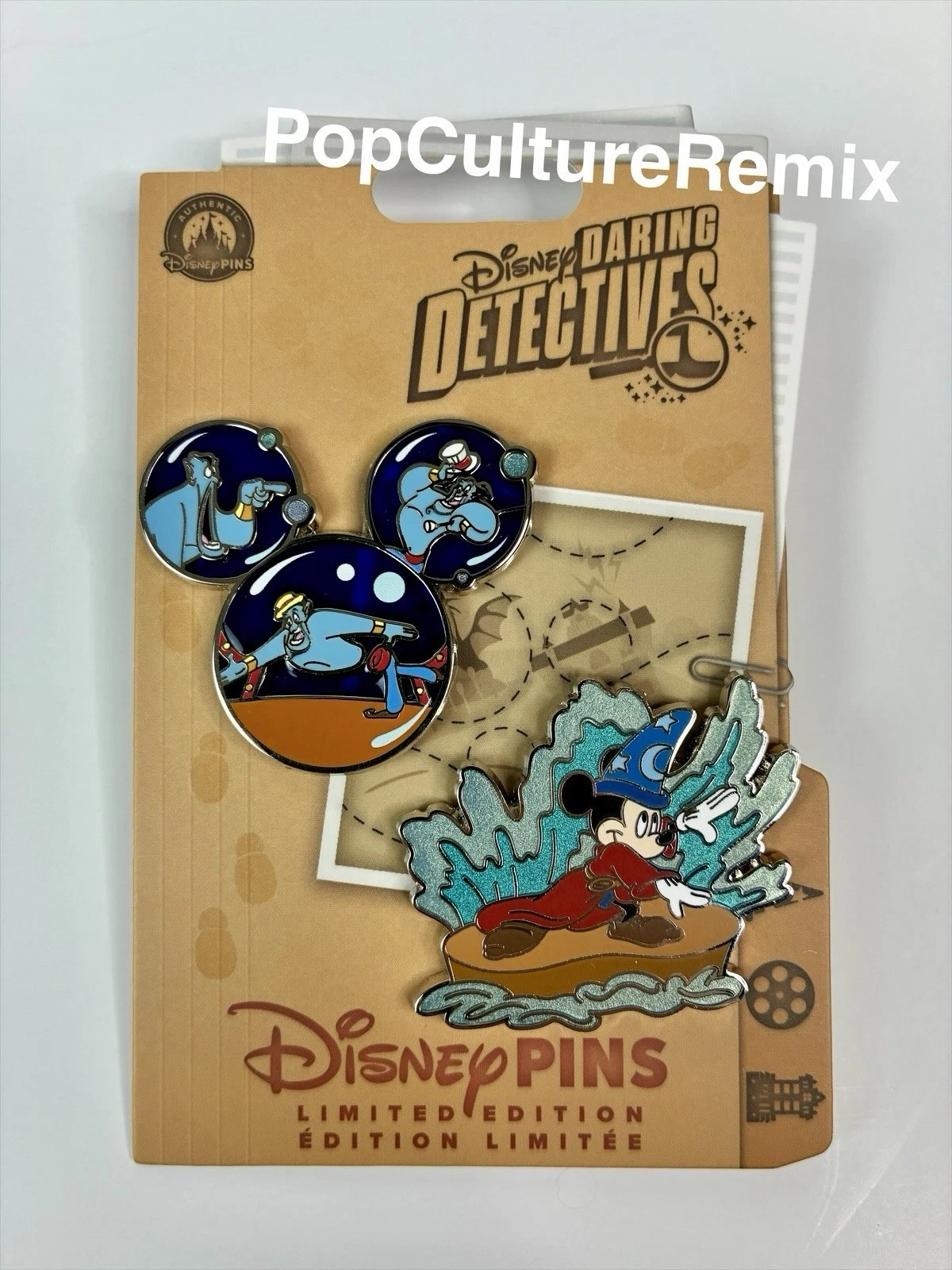 2026 Disney Parks Daring Detectives Fantasmic Sorcerer Mickey LE3000 2 Pin Set