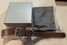 New 890 TOM FORD Mens Leather Belt Brown 90/36 Italy