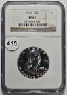 1953 FRANKLIN HALF DOLLAR 50C NGC PF 65 Certified Coin