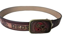 Vintage Washington Redskins Leather Belt W/ Belt Buckle USA MADE 1970s Rare New