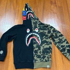 A Bathing Ape 1st Camo Shark Full Zip Hoodie Black/Green Camo Fit xs/s