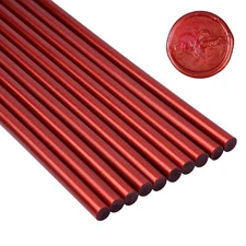 10 Pieces Sealing Wax Glue Sticks 8 Inch, Red 7mm for Envelopes