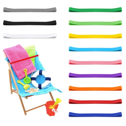 12 Pcs Beach Towel Bands,Elastic Beach Towel Holder,Chair Clips,Multicolor4768 - Picture 7 of 9