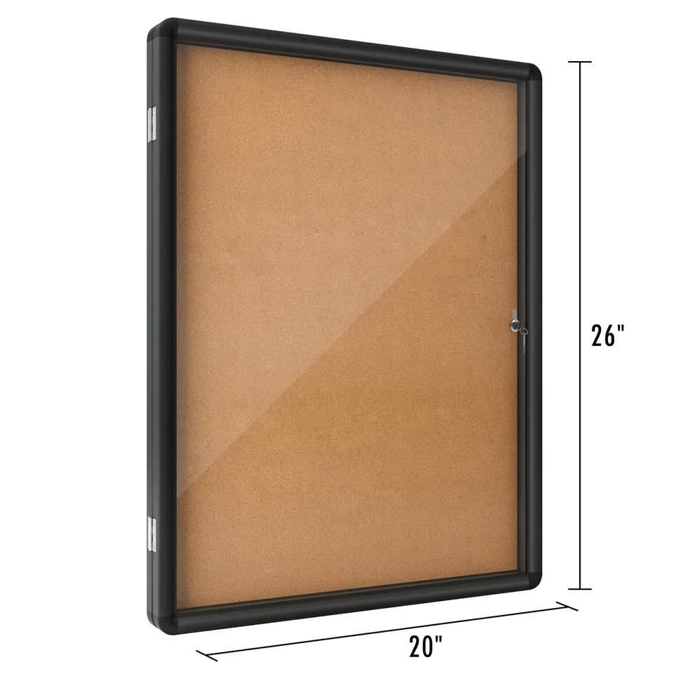 Enclosed Bulletin Board 26”x20”, Weatherproof Bulletin Board Cork Noticeboard... - Image 2 of 4
