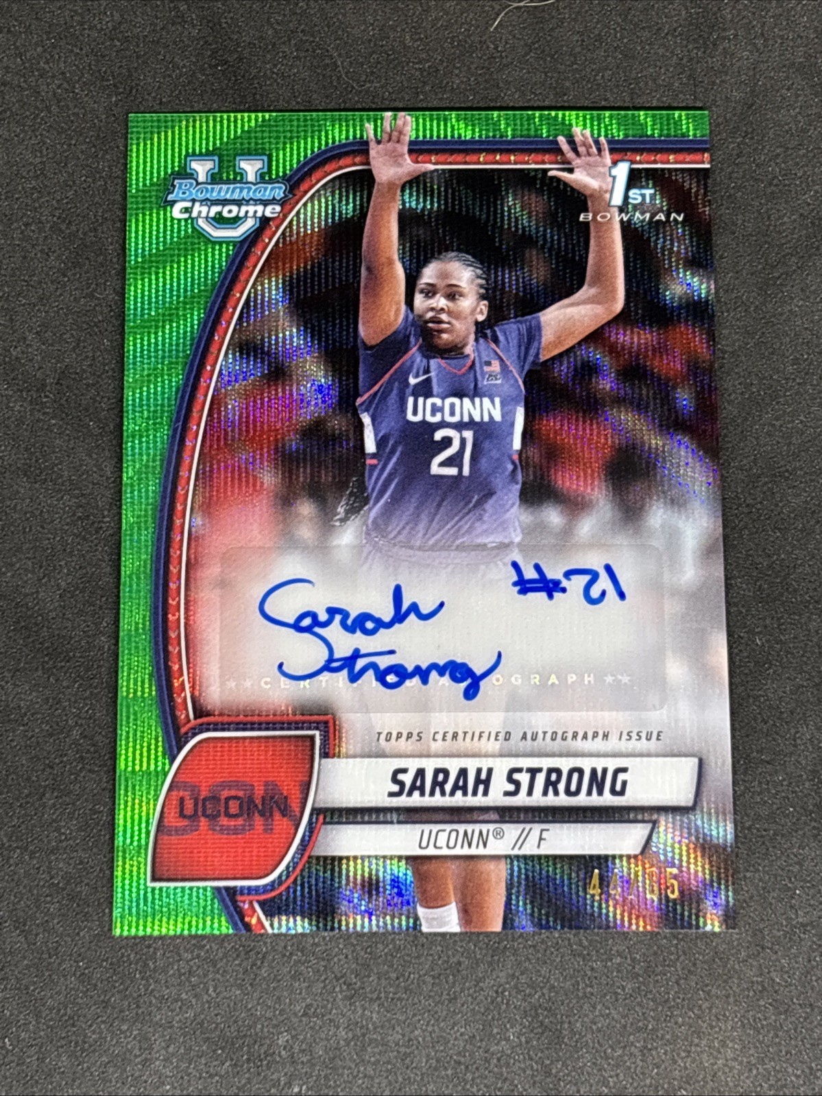 2024-25 Bowman University Chrome - #62 Sarah Strong Green Wave Auto /85 💎MINT💎