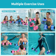 Water Weights for Pool Exercise Set of 2, Aquatic Exercise Dumbbells with Non-sl