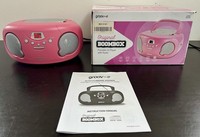 Groov-e Original Boombox Pink Portable CD Player with Radio GV-PS733 New & Boxed