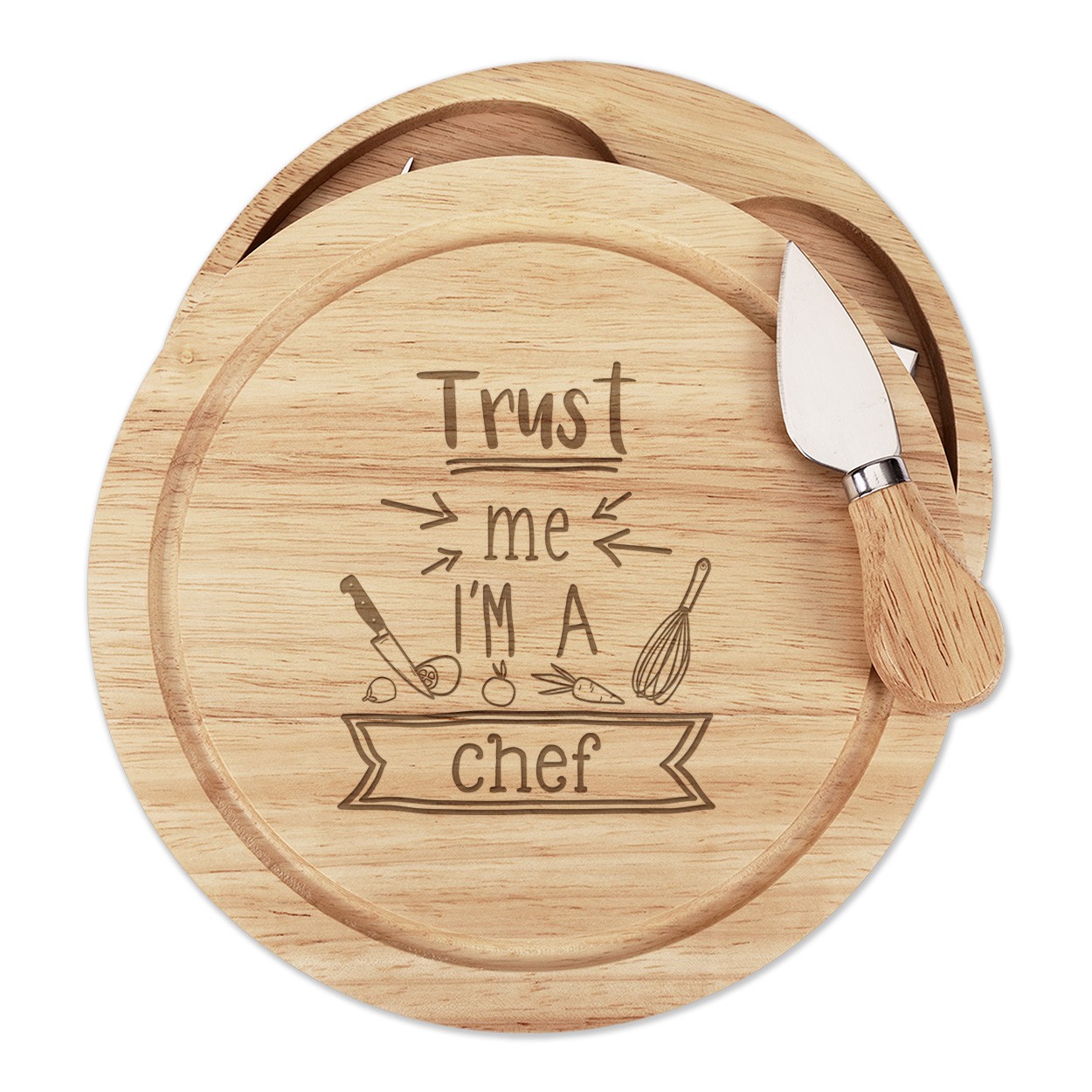 Trust Me I'm A Chef Cheese Board Knife Set Funny Best Favourite