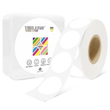 1 Inch Circle Dot Stickers 1000 PCS White Color Coding Thermal Labels Dots Wr...