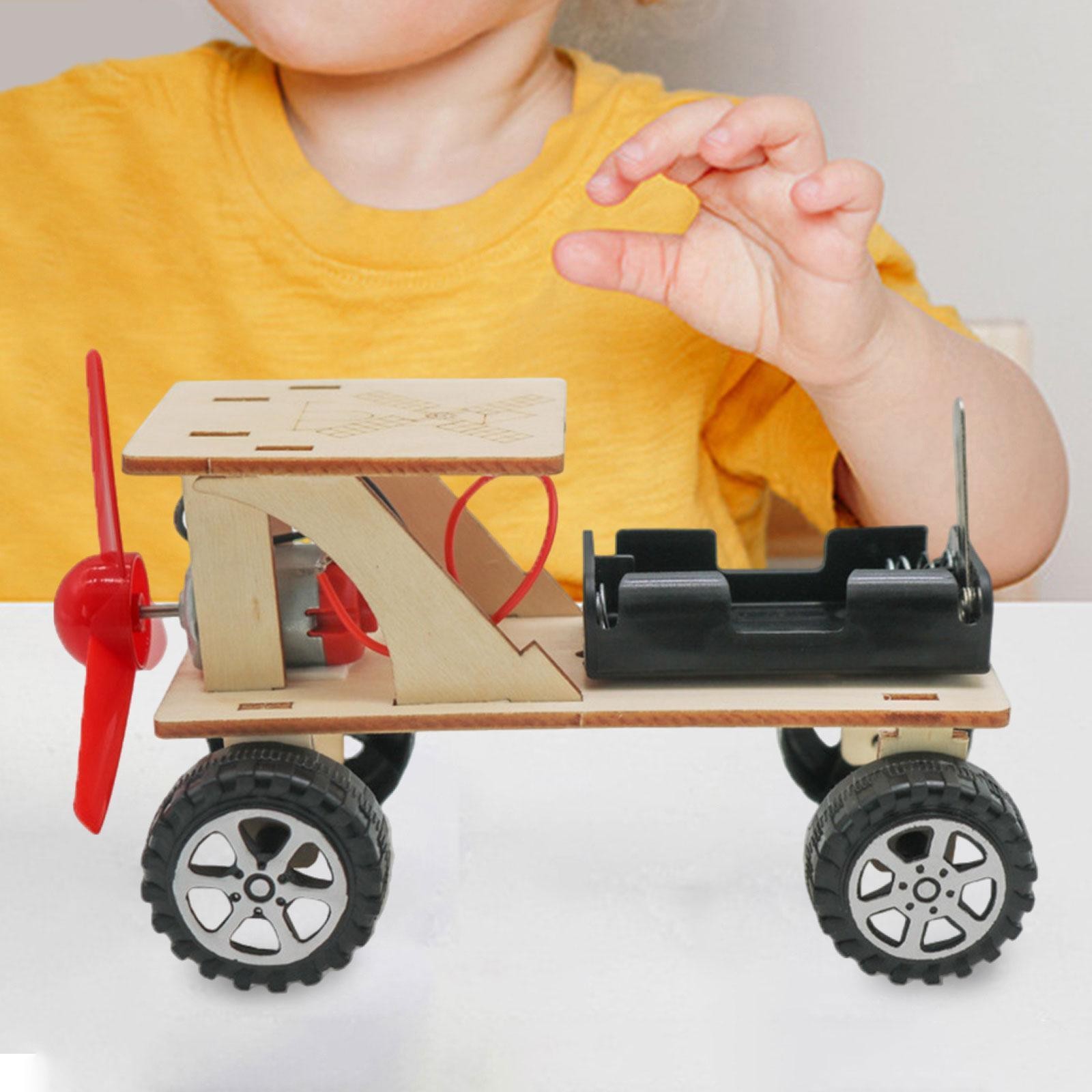 Windkraft Auto Zum Selbermachen elektronische Bausätze pädagogisches Modell Spielzeug Innovation unlackiert