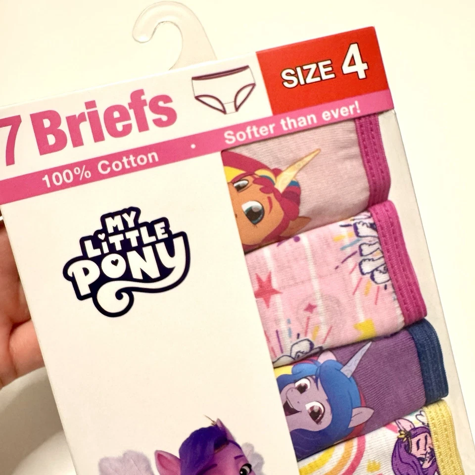 My Little Pony Girls’ Briefs Set Of 7, 100% Cotton, Size 4 - Image 3 of 4