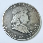 1950 D Franklin Half Dollar, 90% Silver, Average Circulated - #6322
