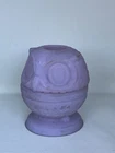 Fenton Satin Lavender Glass Owl Votive Candle Holder Footed Vintage