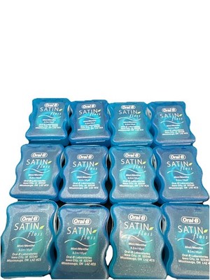 12 oral-b satin floss mint 10 yards ea