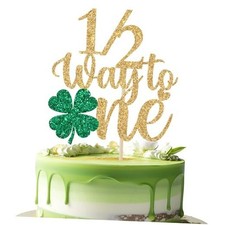 Half Way to One Cake Topper for St. Patrick's Day, 6 Months Birthday Cake