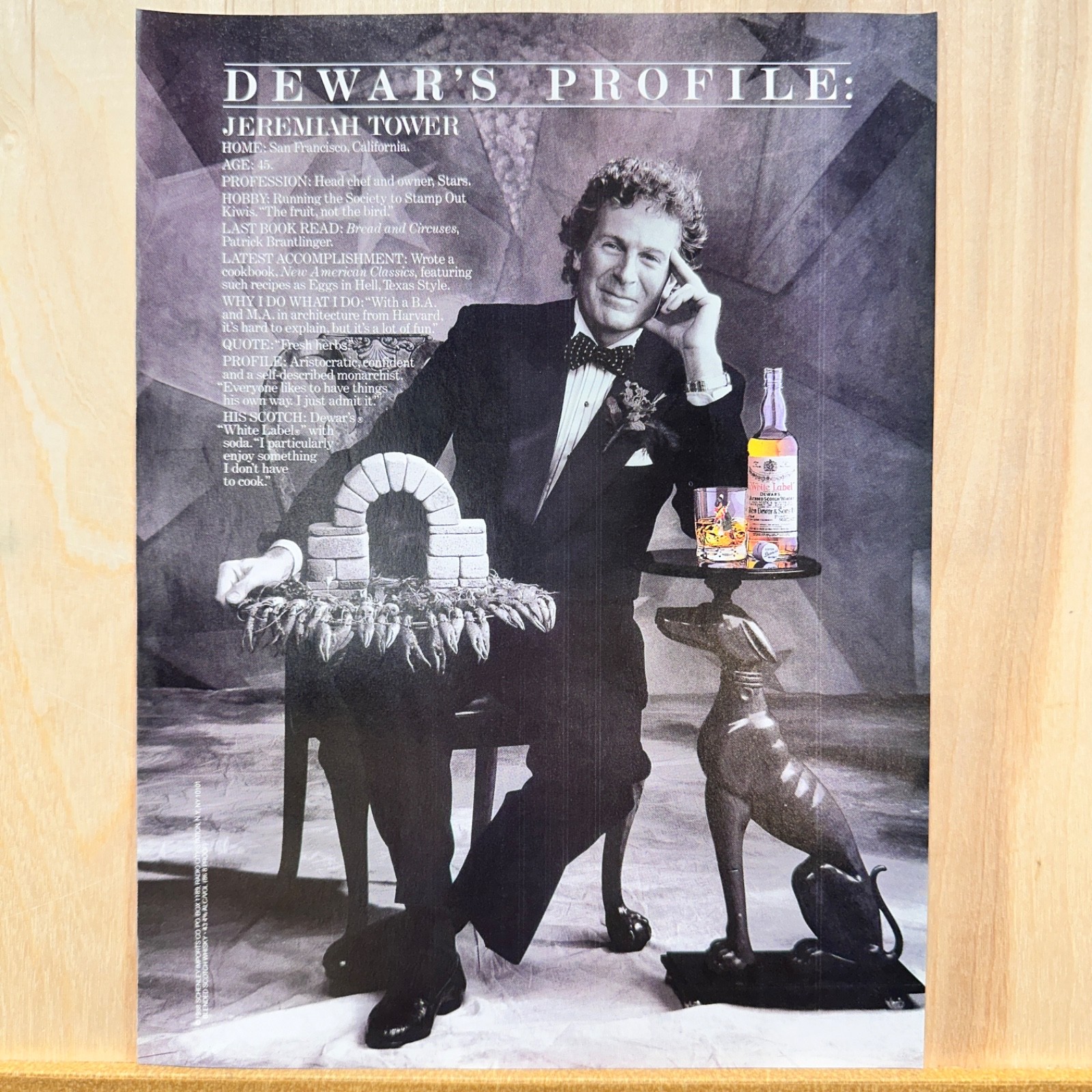 1991 Dewar’s White Label Scotch Vintage Print Ad Jeremiah Tower Liquor Advert