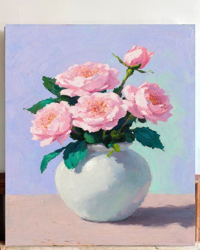 🌸 Elegant Pink Peonies: Textured Floral Oil Painting Canvas Art Home Wall Decor