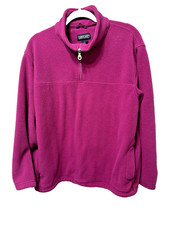 Vintage Lands End 1/4 Zip Pullover Sweatshirt Womens Large 14/16 Fuchsia