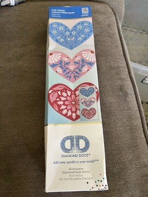 Diamond Dotz Folk Hearts Kit NEW DD3.057 Diamond Painting