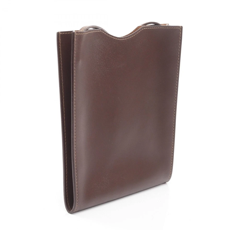 Bandolera de hombro HERMES Onimetou caja cuero de becerro marrón marrón marrón fuente G Foto 2 de 4